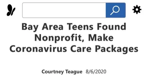 MSN: Bay Area Teens Found Nonprofit, Make Coronavirus Care Packages