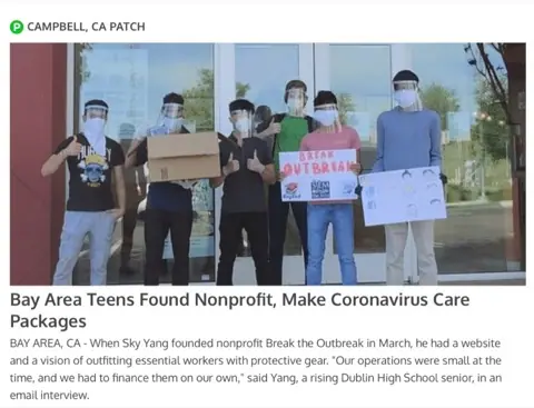 Patch (Campbell): Bay Area Teens Found Nonprofit, Make Coronavirus Care Packages