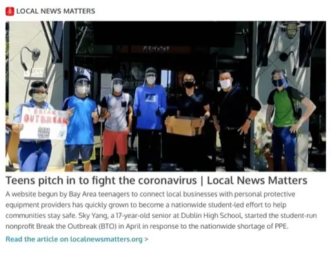Local News Matters (Bay City News): Teens pitch in to fight the coronavirus